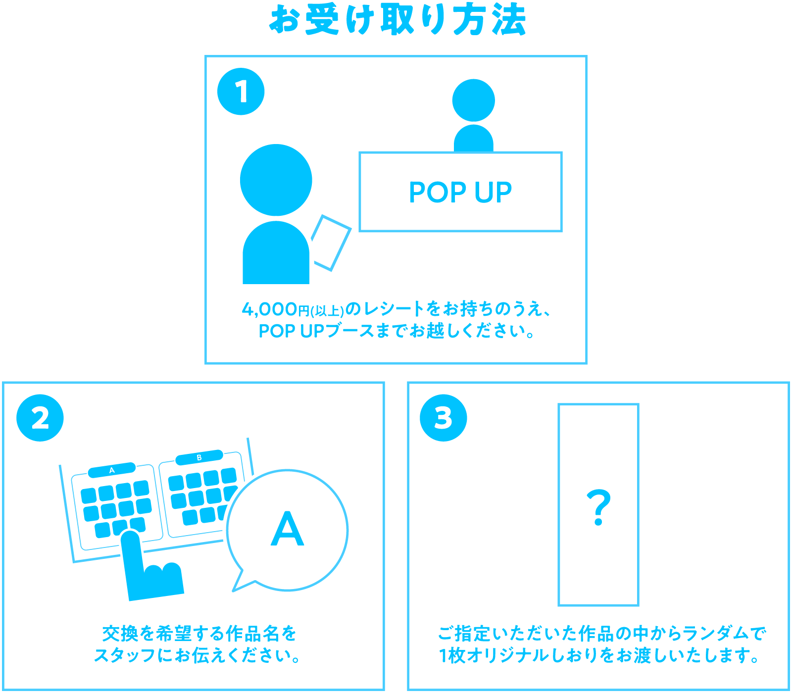しおりのお受け取り方法